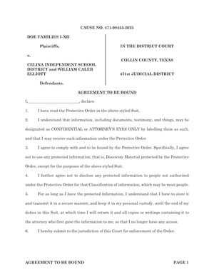 Document thumbnail for Agreement to be Bound